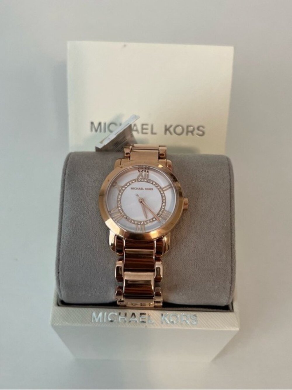 Michael Kors White Dial Rose Gold Tone Stainless Steel Women's Watch MK3530